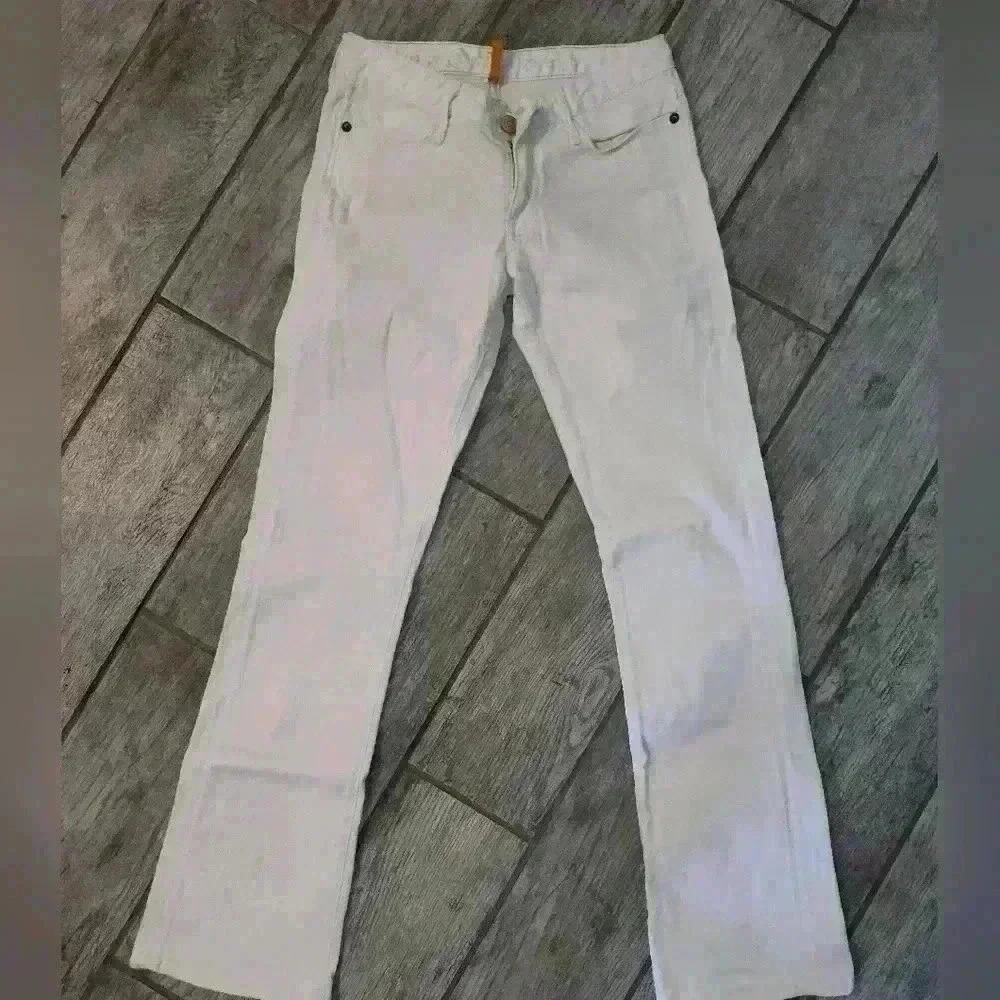 Women's Earnest Sewn Decca size 26 light white high-end denim straight leg #242